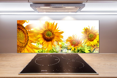 Spatscherm keuken Zonnebloemen
