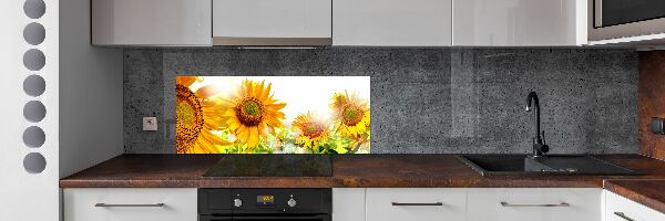 Spatscherm keuken Zonnebloemen