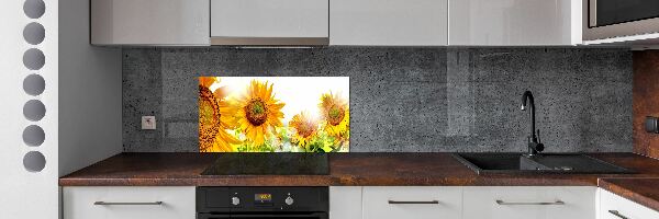 Spatscherm keuken Zonnebloemen