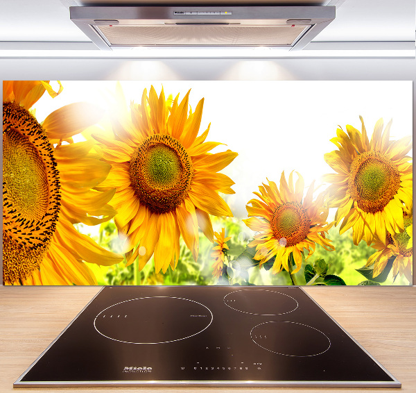 Spatscherm keuken Zonnebloemen