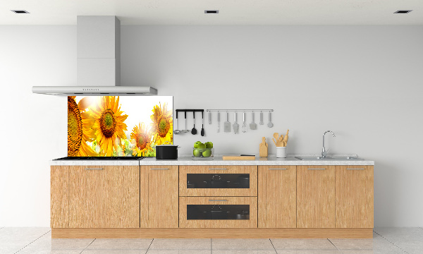 Spatscherm keuken Zonnebloemen