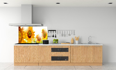 Spatscherm keuken Zonnebloemen