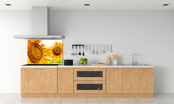 Spatscherm keuken Zonnebloemen