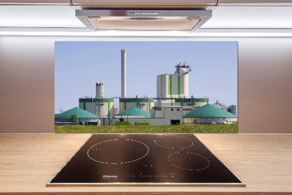 Glazen achterwand keuken Biogasinstallatie