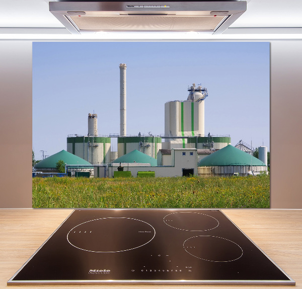 Glazen achterwand keuken Biogasinstallatie