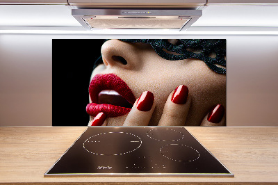 Glazen achterwand keuken Kanten masker