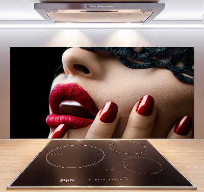 Glazen achterwand keuken Kanten masker