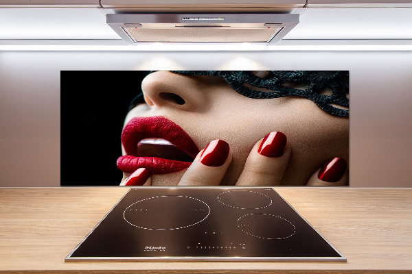 Glazen achterwand keuken Kanten masker