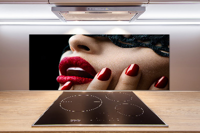 Glazen achterwand keuken Kanten masker