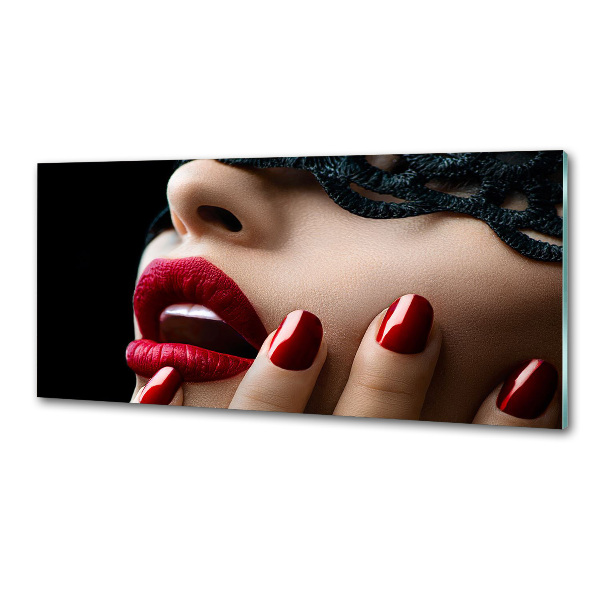 Glazen achterwand keuken Kanten masker