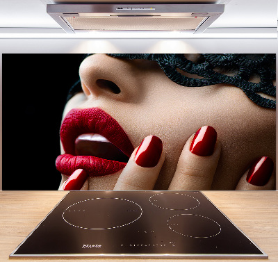 Glazen achterwand keuken Kanten masker