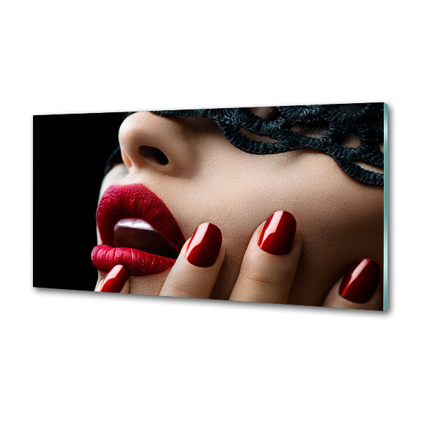 Glazen achterwand keuken Kanten masker