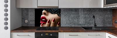 Glazen achterwand keuken Kanten masker