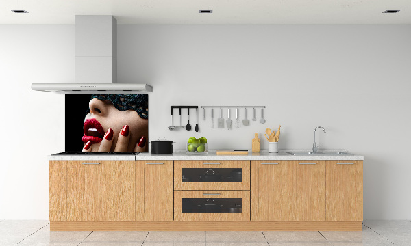 Glazen achterwand keuken Kanten masker