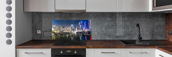 Achterwand keuken Dubai 's nachts