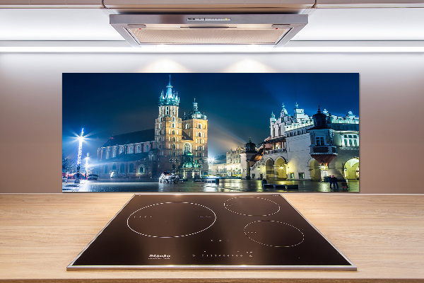 Spatplaat keuken Krakau bij nacht