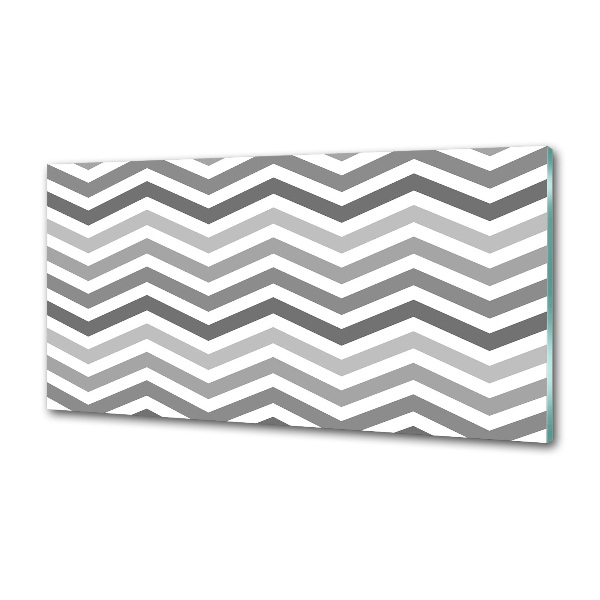 Achterwand keuken Grijze zigzaglijnen