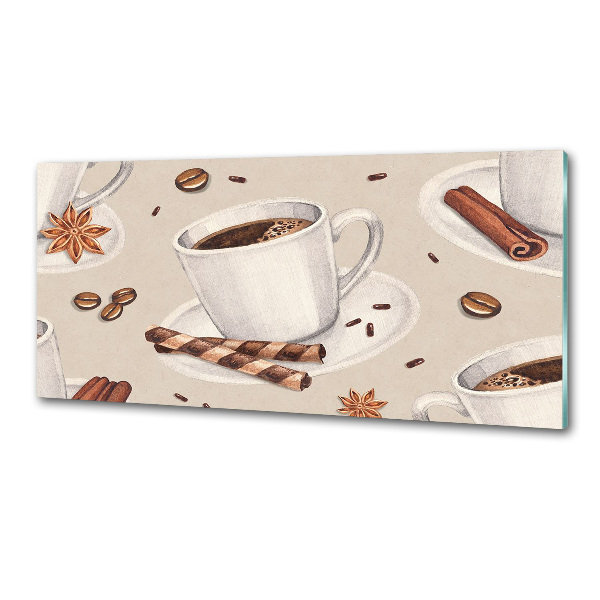 Spatscherm keuken Een kopje koffie