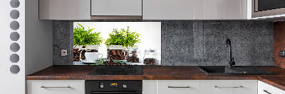 Spatscherm keuken Koffiehuisthema