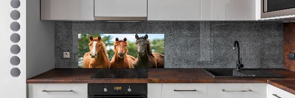 Spatplaat keuken Drie paarden