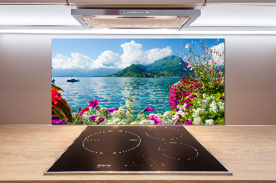 Achterwand keuken Bloemen bij het meer