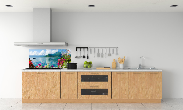 Achterwand keuken Bloemen bij het meer