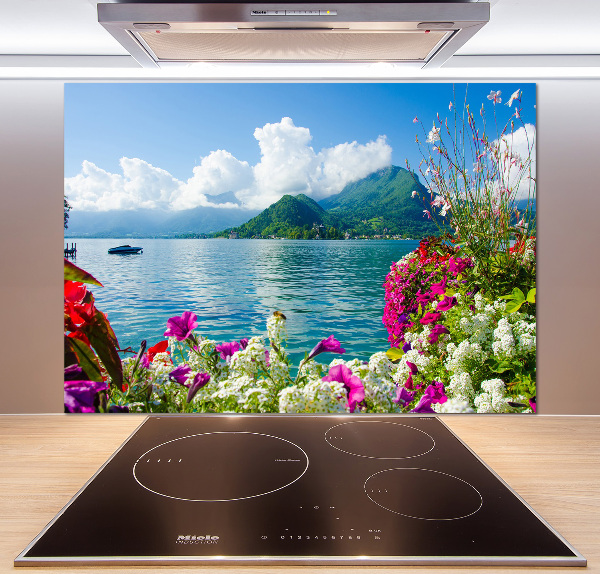 Achterwand keuken Bloemen bij het meer