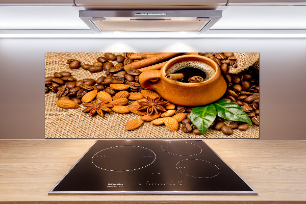 Keuken achterwand Koffiebonen en een kopje