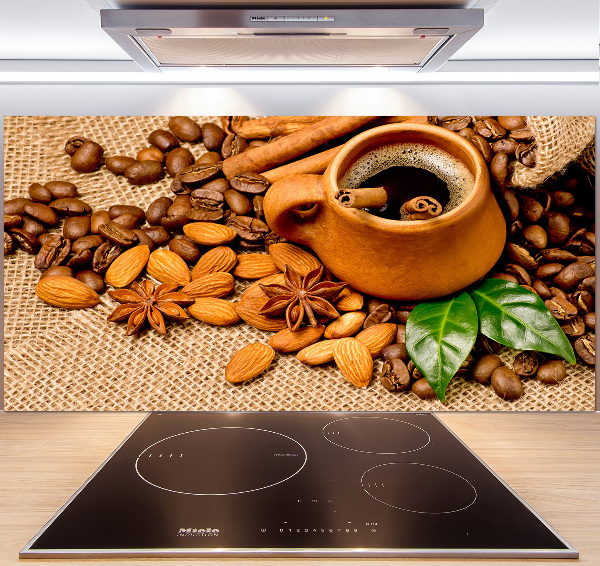 Keuken achterwand Koffiebonen en een kopje