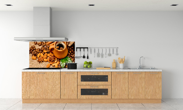 Keuken achterwand Koffiebonen en een kopje