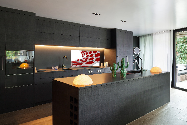 Spatscherm keuken 3D-abstractie