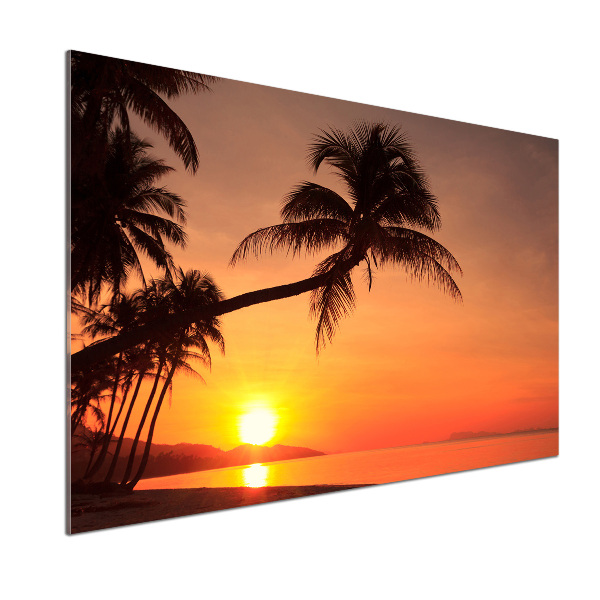 Glazen achterwand keuken Zonsondergangstrand