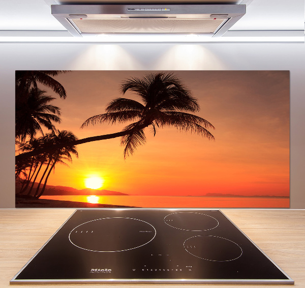 Glazen achterwand keuken Zonsondergangstrand