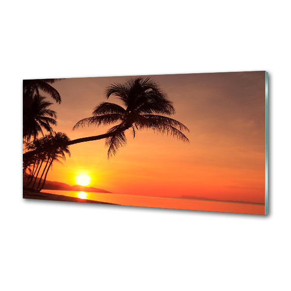 Glazen achterwand keuken Zonsondergangstrand