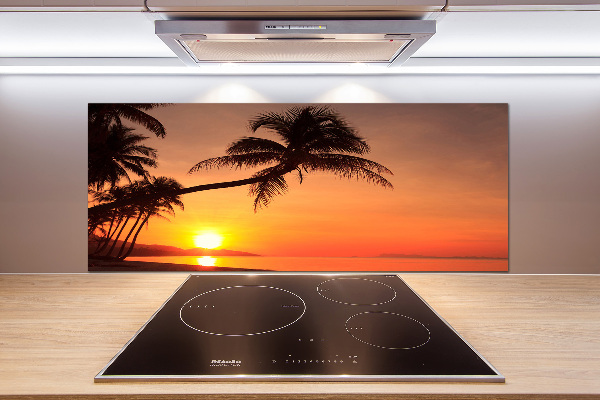 Glazen achterwand keuken Zonsondergangstrand