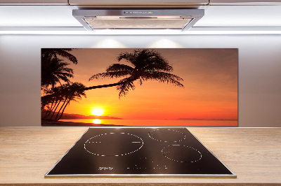 Glazen achterwand keuken Zonsondergangstrand