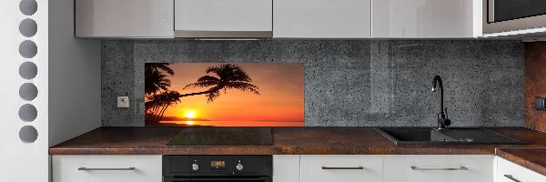 Glazen achterwand keuken Zonsondergangstrand