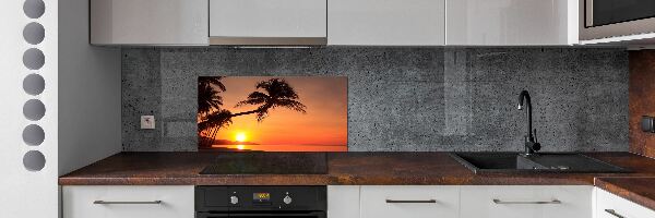 Glazen achterwand keuken Zonsondergangstrand