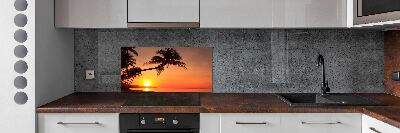 Glazen achterwand keuken Zonsondergangstrand
