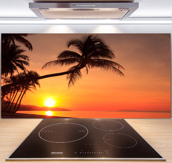 Glazen achterwand keuken Zonsondergangstrand