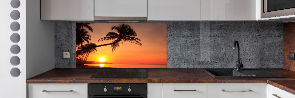 Glazen achterwand keuken Zonsondergangstrand