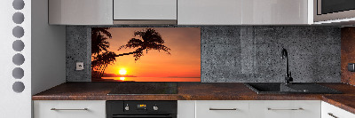 Glazen achterwand keuken Zonsondergangstrand