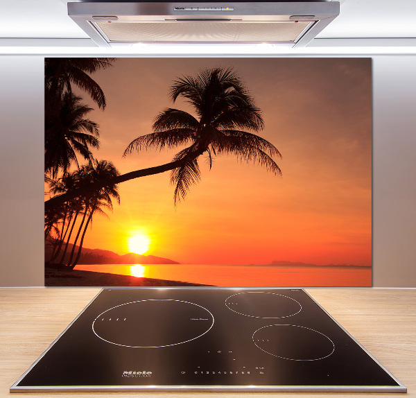 Glazen achterwand keuken Zonsondergangstrand