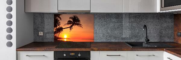 Glazen achterwand keuken Zonsondergangstrand