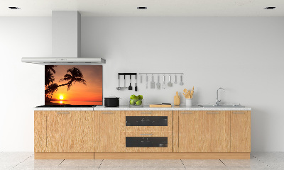 Glazen achterwand keuken Zonsondergangstrand