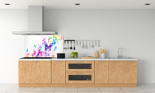 Achterwand keuken Kleurrijke vlinders