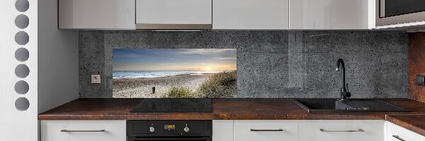 Spatscherm keuken Zonsondergang en duinen