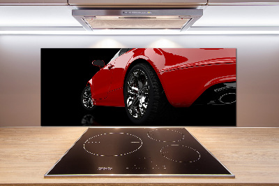 Spatplaat keuken Rode auto