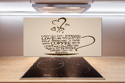 Spatscherm keuken Een kopje koffie