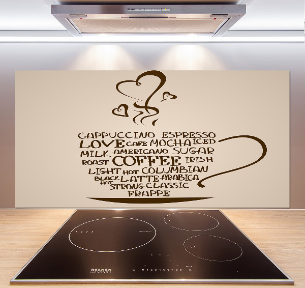 Spatscherm keuken Een kopje koffie